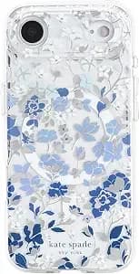 Kate Spade New York Iphone Air Case - Flowerbed Blue Gems - Compatible With Magsafe - Lightweight Designer Case For Iphone Air -Phone Case W/Anti-Scratch Coatings & 12ft Drop Protection