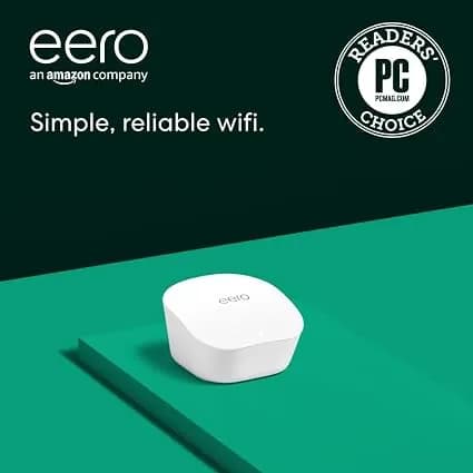 Like-New Amazon Eero Mesh Wifi Router - Supports Internet Plans Up To 550 Mbps, Coverage Up To 1,500 Sq. Ft., 1-Pack