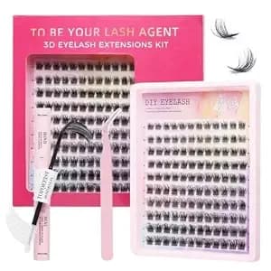 Lash Clusters Kit 3d Eyelash Clusters 10-16mm Volume D Curl Cluster Eyelash Extensions Wispy Individual Lash Extensions Kit Anime Lashes Clusters Easy To Apply 120pcs