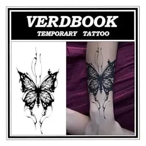 Gothic Broken Butterfly Temporary Tattoos For Women, 2 Sheets