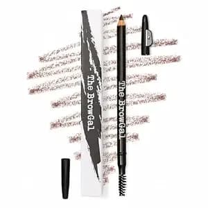 The Browgal Eyebrow Pencil With Spoolie & Built In Sharpener - Shade 04 Medium Brown - Waterproof & Buildable Brow Pencil With Hair Like Strokes - Natural Looking, Soft Finish