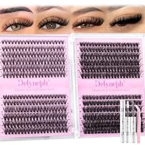Lash Clusters Kit 30d+40d+60d+80d Wispy Eyelash Clusters 8-16mm Cluster Eyelash Extensions Kit Diy Lash Extension Kit For Beginners 456pcs Individual Lashes Kit With Lash Band & Seal