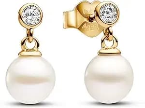 Pandora Treated Freshwater Cultured Pearl & Stone Drop Earrings 263153c01