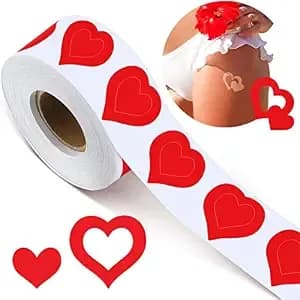 Crtiin Roll Of 500 Pieces Tanning Stickers For Body, Heart Pattern - Sunbathing Tanning Bed Stickers Perforated Self Adhesive Body Decals For Suntan Outdoor Indoor Beach Salon Supplies