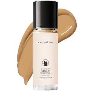 Carslan Lasting Cover Foundation For Full Coverage With 24h Matte Wear, m02 - Oil-Free Liquid Foundation, Poreless, Lightweight, Waterproof, Daily Makeup For Combination & Oily Skin