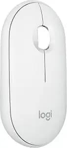 Logitech m350s Pebble 2 Bluetooth Wireless Mouse - Tonal White - Slim Bluetooth, Portable, Lightweight, Customizable Button, Quiet Clicks, Easy-Switch For Windows, Macos, Ipados, Chrome Os