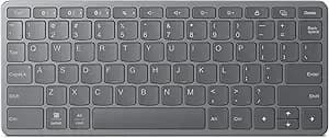 Lenovo Multi-Device Wireless Bluetooth Keyboard, Connect Up To 3 Devices Simultaneously, Compatible With Ios, Android, Windows, Slim Profile, Rechargeable, 60-Hour Battery Life, Iron Grey