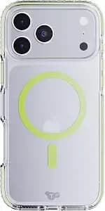 tech21 Evocrystal Magsafe Case For Iphone 17 Pro Max – Green, Glow-In-The-Dark Magsafe - 16ft Multi-Drop Protection With Flexshock - Anti-Yellow Uv Resistance