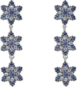 Hallmark Blue Linear Snowflake Earrings