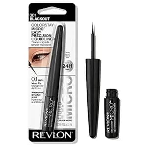 Revlon Colorstay Micro Easy Precision Liquid Liner, 301 Blackout - Waterproof Liquid Eyeliner With Micro Felt Tip For Easy, Precise Lines. Smudge-Proof, Longwearing Color.
