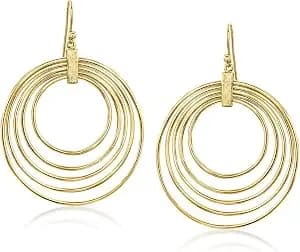 Ross-Simons 14kt Yellow Gold-Plated Multi-Circle Drop Earrings