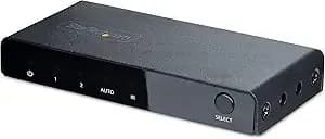 Startech.Com 2-Port 8k Hdmi Switch, Hdmi 2.1 Switcher 4k 120hz/8k 60hz Uhd, hdr10+, Hdmi Switch 2 In 1 Out, Auto/Manual Source Switching, Power Adapter And Remote Included (2port-Hdmi-Switch-8k)