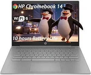 Hp Chromebook Laptop For Students & Bussiness, 4gb Ram, 160gb Storage (64emmc+64sdc+32gb Usb), Battery Life Up To 10 Hours, Wi-Fi 6, Intel Quad-Core (Beat i3), 14 Hd, Hdmi, Chrome Os, With 6in1 Hub
