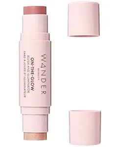 "Wander Beauty On-The-Glow Blush And Illuminator - Bare/Nude Glow - 7-In-1 Hydrating Cream Blush & Highlighting Stick - Stick Blush For Cheeks, Lip, Face & Body - Highlighter Makeup & Blush"