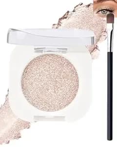 Single Glitter Eyeshadow, Sparkly Shimmer Glitter Eye Shadow Highlighter Palette Makeup, High Pigment Waterproof Champagne Pressed Eye Shadows Powder With Lightweight, Blendable For Daily Eye Look-11