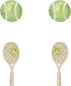 Betsey Johnson Jewelry Women'S Tennis Racquet & Ball Duo Stud Earring Set
