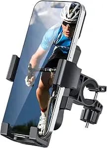 Bike Phone Holder Mount, Secure Handlebar Phone Mount Holder For Bike And Motorcycle, Suitable For Iphone And 4.5-6.8" Smartphones, Black