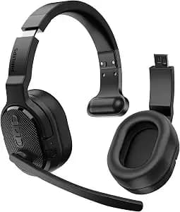 Philips Trucker Bluetooth Headset, Wireless Headset With Noise-Canceling Microphone, 2-In-One Convertible Mono & Stereo Design Headphones, All Day Extended Playtime For Work, Home, Hands-Free Driving