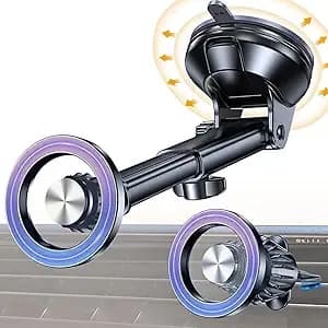 Coolpow For Magsafe Car Mount【Windshield+Vent+Dash】Magnetic Phone Holder For Car Phone Holder Mount Cell Phone Holders For Your Car Accessories Suction Phone Mount For Car Truck Stand For Iphone 17 16