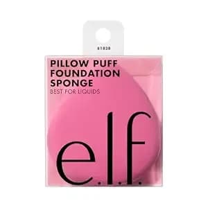 E.L.F. Pillow Puff Foundation Sponge, Bouncy, Ultra-Soft Foam Makeup Sponge For Liquid Foundation, Creates An Airbrushed Finish, Vegan & Cruelty-Free