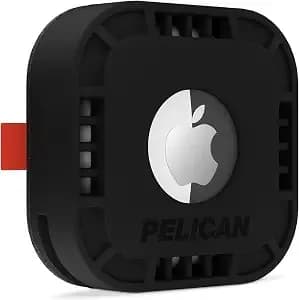 Pelican Protector 1-Pack Airtag Holder With 3m Adhesive Sticker - Black - Rugged And Shockproof Air Tag Case - Hidden Airtag Holder/Cover Stick On Mount For Travel, Luggage, Bike, Car, Remote & More
