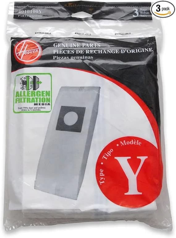 Hoover Vacuum Cleaner Bags For Upright Vacs, Pack Of 3, Type Y