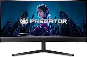 Acer Predator Gaming 1500r Curved Monitor - 34" Uwqhd 3440 X 1440 Miniled - Amd Freesync Premium - Up To 200hz - Up To 0.5ms - Displayhdr 1000 - Usb Type-C, Dp 1.4 & 2 X Hdmi 2.1 - x34 x0bmiiphux