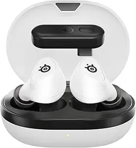 Steelseries Arctis Gamebuds For Playstation/Pc/Switch/Mobile — 2.4ghz + Bluetooth 5.3 Earbuds — Anc — Mobile App Sound Presets — Water Resistant ip55 — 40h Battery With Qi Charging Case - White