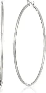 Guess Silvertone Metal Hoop Earrings