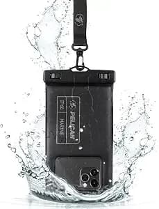 Pelican Marine Waterproof Phone Pouch (Regular) - Stealth Black - Touchscreen ip68 Floating Waterproof Phone Case W/Detachable Lanyard - Fits All Phones - Beach Cruise Ship Travel Essentials
