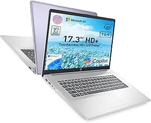 Hp 17.3" Touchscreen Laptop W/Microsoft 365, 8gb Ram, 128gb Ssd, Webcam W/Shutter, Fingerprint Reader, Backlit Keyboard, Microsoft Copilot Key, Intel Quad-Core Cpu, win11, Lavender