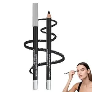 24hr Waterproof Eyeliner Pencil For All-Day Wear, 2026 New Multi-Color Eye Liner Pencil And Eyebrow Blend Tool For Makeup, Smudge Proof Eyeliner Black & Brown For Party Daily Commute (Black-2pcs)