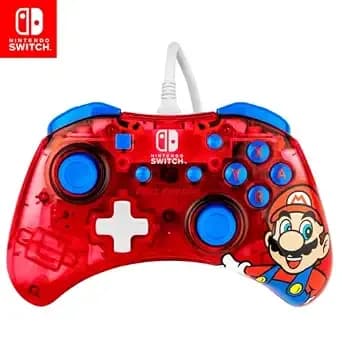 Pdp Gaming Rock Candy Wired Power Nintendo Switch Pro Controller, Officially Licensed Lite/Oled Compatible Gamepad, Super Mario (Red)