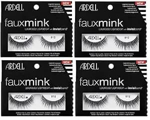 Ardell Faux Mink Lashes 812 - Lightweight With Invisiband, Natural Look False Eyelashes, 4 Pairs