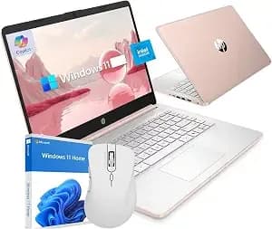Hp Ultrabook 14 Laptop Computer Business Study & Home 2026, Ms Office For The Web + Windows 11 Home, Quad-Core Intel Cpu, 128gb Ssd, Wifi 6, Rose Gold