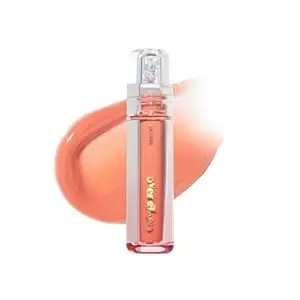 Etude Over Glowy Lip Gloss #3 Peach Sorbet - Non-Sticky Vegan Lip Tint - Moisturized & Long-Lasting Lip Gloss - Daily Tint For Dry Lips, Korean Makeup, K-Beauty, Perfect For Gift