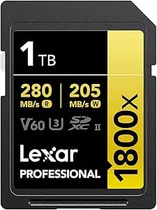 Lexar Gold Series Professional 1800x 1tb Uhs-Ii Sdxc Memory Card