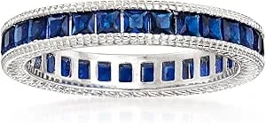 Ross-Simons 1.40 Ct. T.W. Simulated Sapphire Eternity Band In Sterling Silver