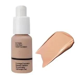 5 Colors Liquid Foundation With Concealer, Brightening, Moisturizing, Oil Control (Warm Peach, 3)