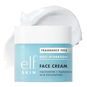 E.L.F. Skin Holy Hydration! Face Cream, Fragrance Free, Smooth, Non-Greasy, Lightweight, Nourishing, Moisturises, Softens, Absorbs Quickly, Suitable For All Skin Types