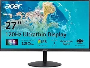Acer sb270 g0bi 27" Ips Full Hd (1920 X 1080) Ultra-Thin Zero-Frame Gaming Office Monitor - Adaptive-Sync Support (Freesync Compatible) - Up To 120hz Refresh - 1ms (Vrb) - Tilt - Hdmi & Vga Ports