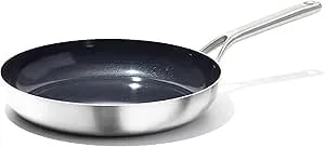 Oxo Mira Tri-Ply Stainless Steel Pfas-Free Nonstick, 8" Frying Pan Skillet, Induction, Multi Clad, Dishwasher And Metal Utensil Safe