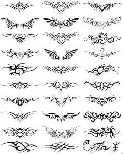 30pcs Tramp Stamp Temporary Tattoos, Bachelorette Tattoos Realistic Temporary Tattoos y2k Accessories Fake Tattoo Stickers Long Lasting Arm Neck Tribal Tattoo Stickers For Adults Party Favors - Realistic Temporary Tattoos y2k Accessories Fake Tattoo Stick