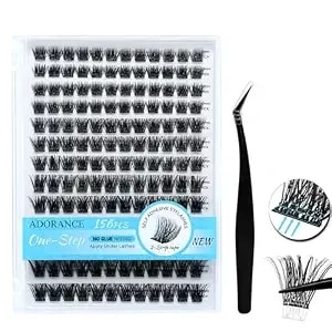 Adorance Self Adhesive Lash Clusters Kit,Natural Soft Individual Eyelashes With Mixed Length 8mm-16mm,No Glue Need Diy Lashes At Home 72 Hours Strong Hold Cluster Lashes
