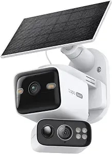 Tapo 2k Dual Lens Pan/Tilt Security Battery Camera W/Solar, c645d Kit - 165° Wide-Angle + 6mm Telephoto, Free Person/Vehicle Detection, 360° Pan, Sd/Cloud Storage, Works W/Alexa & Google