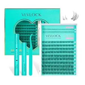 Lash Clusters Kit Clear Band Natural Cluster Lashes With Bottom Lash Clusters 5-16mm Individual Lashes Wispy False Lashes With Lash Bond And Seal,Lash Tweezer Diy At Home(Ivy Kit)