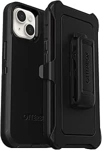 Otterbox Iphone 14 & Iphone 13 Defender Series Case - Black, Rugged & Durable, With Port Protection, Includes Holster Clip Kickstand