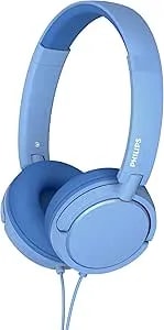 Philips k2019 Lightweight On-Ear Wired Kids Headphones - Built-In Mic, Safe Volume Limited, Foldable & Durable, Blue