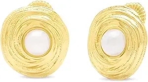 Martha Stewart Everyday Thick Pearl Stud Earrings In Gold