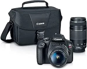 Canon Eos Rebel t7 Dslr Camera - 2 Lens Kit With ef18-55mm + Ef 75-300mm Lens, Black